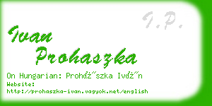 ivan prohaszka business card